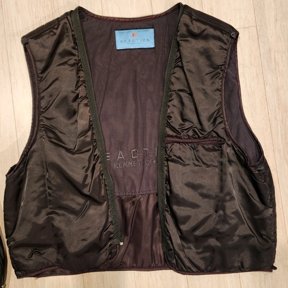 Vintage Kenneth Cole Leather Jacket With Removable Polyester Vest Lining - Picture 8 of 16